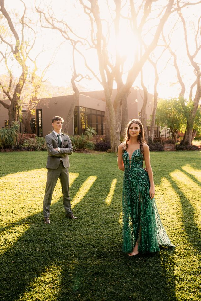 Matric farewell couple at golden hour